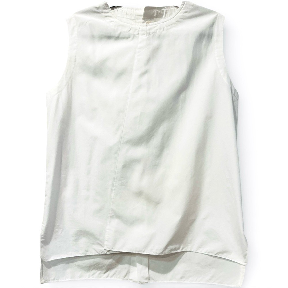 Marni Cotton Poplin Sleeveless Top White Minimalist Designer Blouse US 10 - 12 - Picture 2 of 5